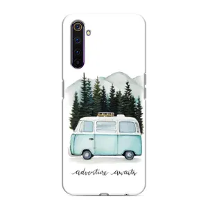 Силиконовый бампер с картинкой машины на Realme 6 Pro (Домик на колесах)