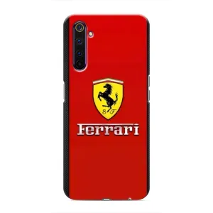 Силиконовый бампер с картинкой машины на Realme 6 Pro (Ferrari Logo)