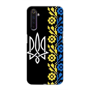 Силиконовый Чехол на Realme 6 Pro (Герб и вышыванка)
