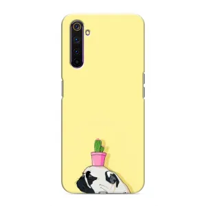 Бампер для Realme 6 Pro с картинкой "Песики" (Кактус на голове)