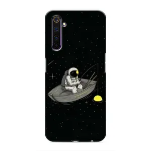 Силіконовый Чохол з принтом "Космонавти" на Realme 6 Pro (Космонавт на рибалці)