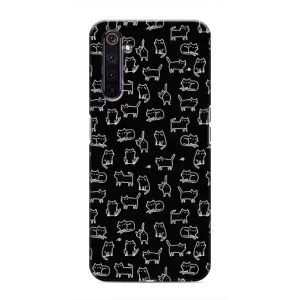 Чохол на тематику: Коти для Realme 6 Pro (Котики на чорному)