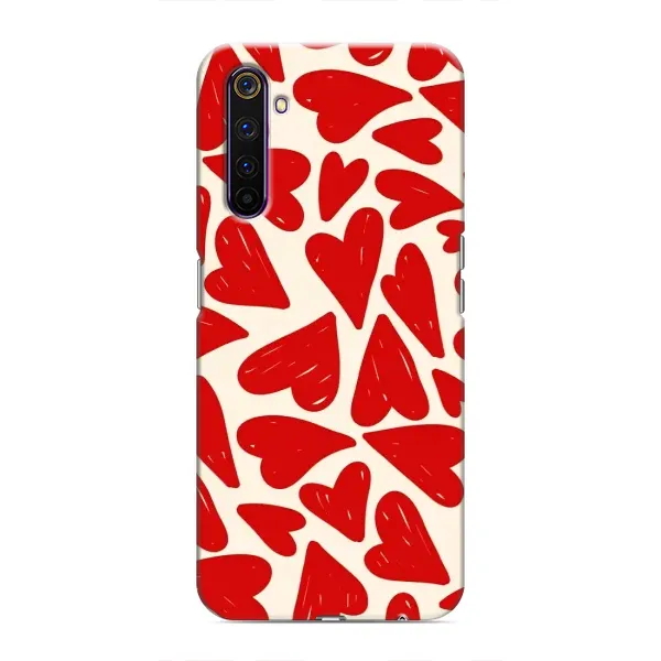 Чехол с рисунком «Красные сердечка» для Realme 6 Pro Чехол с рисунком «Красные сердечка» для Realme 6 Pro