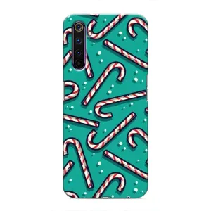 Силиконовый бампер на рождество для Realme 6 Pro (Леденцы)