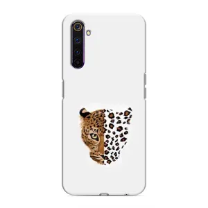 Чехол с леопардовым принтом на Realme 6 Pro (Леопард на белом)