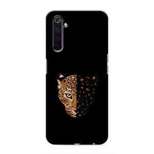 Чехол с леопардовым принтом на Realme 6 Pro (Леопард на черном)