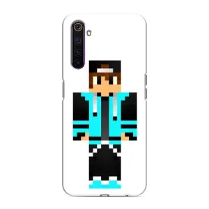 Чохли для Realme 6 Pro (Персонажі МайнКрафт) (Хлопчик у блакитному)