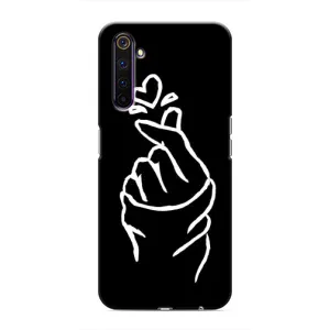 Чехлы (Знак сердечка) на Realme 6 Pro (Сердце на черном)