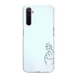 Чехлы (Знак сердечка) на Realme 6 Pro (Сердце на голубом)