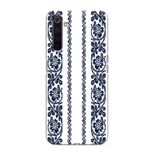 Силиконовый Чехол на Realme 6 Pro с картинкой Вышиванки (Синяя вышиванка)