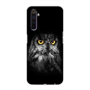 Чохли з принтом СОВИ для Realme 6 Pro (Сова на чорному)