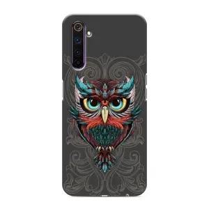 Чохли з принтом СОВИ для Realme 6 Pro (Сова на сірому)