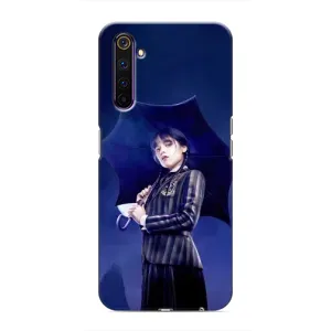 Чехлы с принтом Уэнсдей на Realme 6 Pro (Уэнсдей с зонтом)