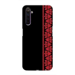 Силиконовый Чехол на Realme 6 Pro с картинкой Вышиванки (Вышиванка на черном)