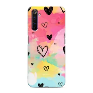 Чехлы с тематикой "Маленькие Сердечки" на Realme 6 Pro (Яркие сердечки)