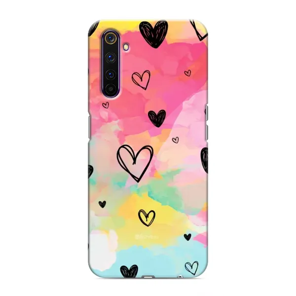 Чехол с рисунком «Яркие сердечки» для Realme 6 Pro Чехол с рисунком «Яркие сердечки» для Realme 6 Pro