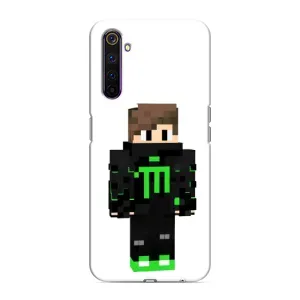 Чохли для Realme 6 Pro (Персонажі МайнКрафт) (Зелений хлопчик)