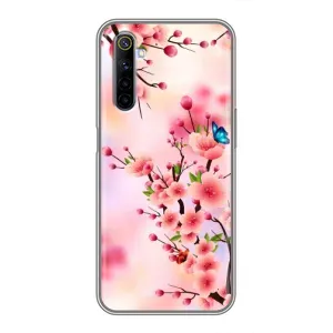 Чехол с принтом САКУРЫ на Realme 6 (Бабочки на сакуре)