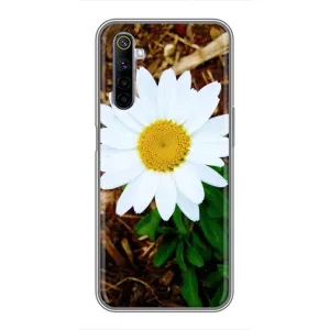 Чехол с ромашками на Realme 6 (Белая ромашка)