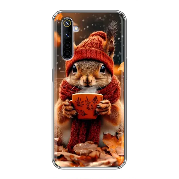 Чехол с рисунком «Белка с кофе» для Realme 6 Чехол с рисунком «Белка с кофе» для Realme 6