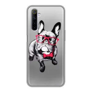 Чехол (ТПУ) Милые собачки для Realme 6 (Бульдог в очках)