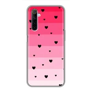 Чехлы с тематикой "Маленькие Сердечки" на Realme 6 (Чорные сердечки)