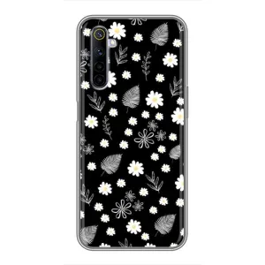 Чехлы с тематикой "ЦВЕТЫ" на Realme 6 (цветение на чорном)
