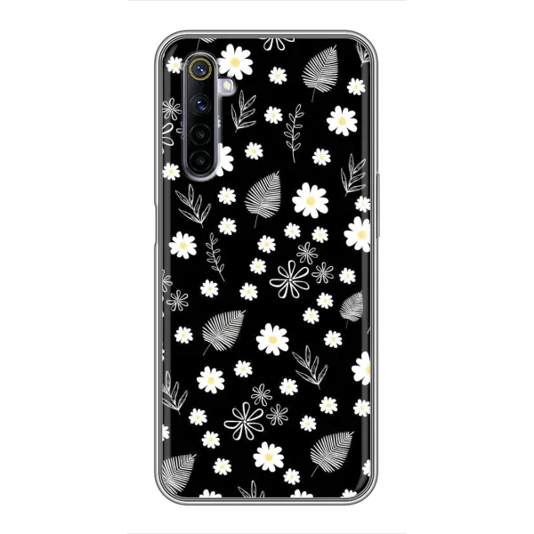Чехол с рисунком «цветение на чорном» для Realme 6 Чехол с рисунком «цветение на чорном» для Realme 6