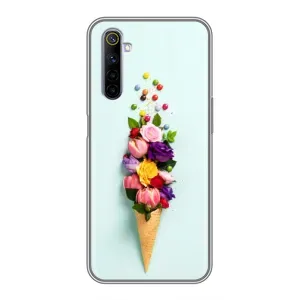 Чехлы с тематикой "ЦВЕТЫ" на Realme 6 (Цветок-мороженное)