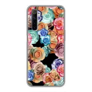 Чехлы с тематикой "ЦВЕТЫ" на Realme 6 (Цветы на черном)