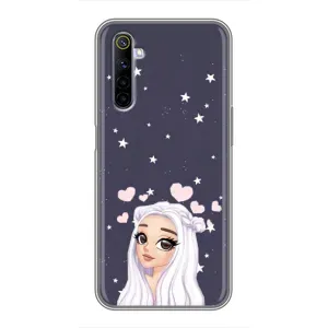 Чехол Стильные девушки на Realme 6 (Девушка и сердечки)
