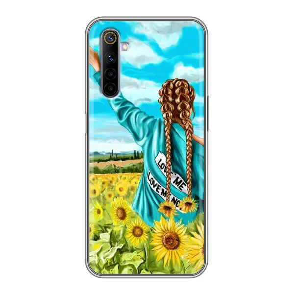 Чехол с рисунком «Девушка на поле» для Realme 6