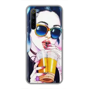 Чохол з картинкою Модні Дівчата Realme 6 (Дівчина з коктейлем)