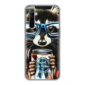Силиконовый Чехол с Енотами на Realme 6 (Енот в очках)