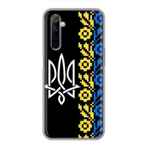 Силиконовый Чехол на Realme 6 (Герб и вышыванка)
