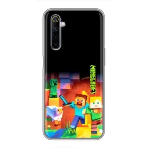 Чехлы для Realme 6 (Персонажи Майн Крафт) (Герой Майнкрафт)