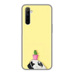 Бампер для Realme 6 с картинкой "Песики" (Кактус на голове)
