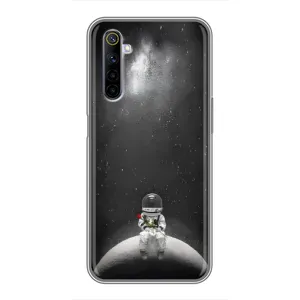 Силиконовый Чехол с принтом "Космонавты" на Realme 6 (Космонавт романтик)