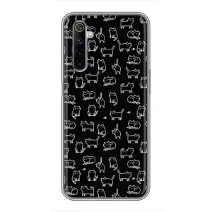 Чехол на тематику: Коты для Realme 6 (Котики на черном)