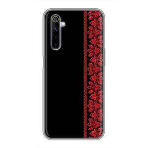 Силиконовый Чехол на Realme 6 (Красная Вышиванка)