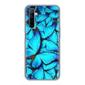 Силиконовый бампер с картинкой животных для Realme 6 (Крылья бабочек)