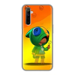 Чехол Бравл Старс для Realme 6 (LEON в кофте)