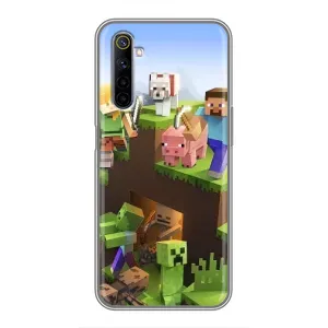 Чехлы для Realme 6 (Персонажи Майн Крафт) (Майн-крафт)