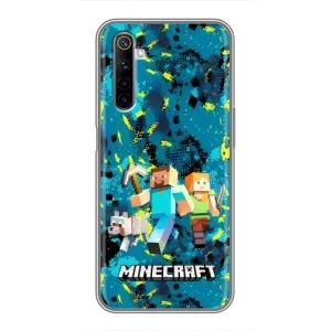 Чехлы для Realme 6 (Персонажи Майн Крафт) (Майнкрафт)