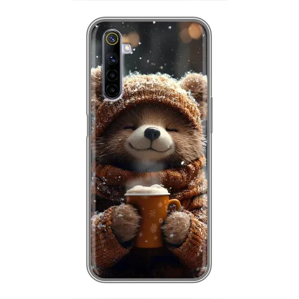 Чехол с рисунком «Медвежонок с кофе» для Realme 6 Чехол с рисунком «Медвежонок с кофе» для Realme 6