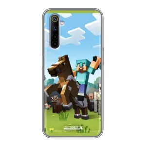Чехлы для Realme 6 (Персонажи Майн Крафт) (На коне)