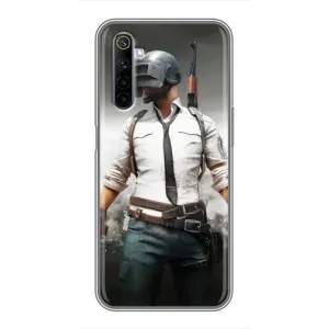 Силиконовый чехол с картинкой "Герой Pubg" на Realme 6 (Пабг)