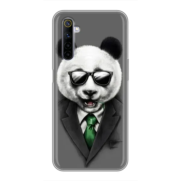 Чехол с рисунком «Панда в очках» для Realme 6