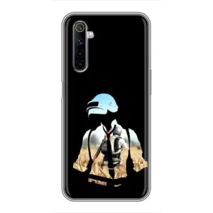 Силиконовый чехол с картинкой "Герой Pubg" на Realme 6 (Пубг мен)