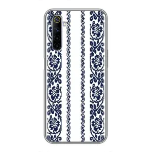 Силиконовый Чехол на Realme 6 с картинкой Вышиванки (Синяя вышиванка)